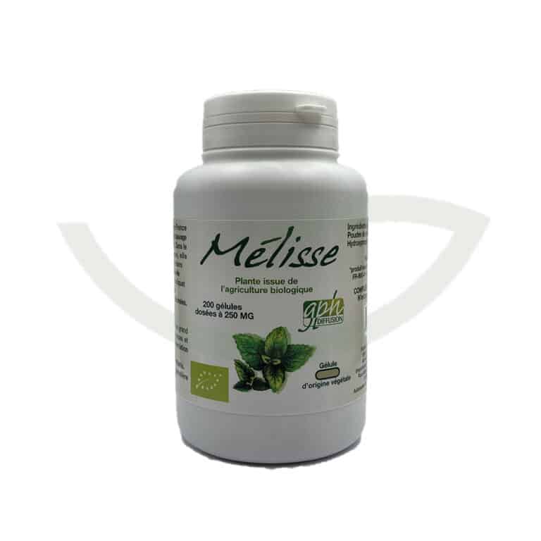 Mélisse bio 200 gélules 250 mg GPH Diffusion meilleure digestion Maroc