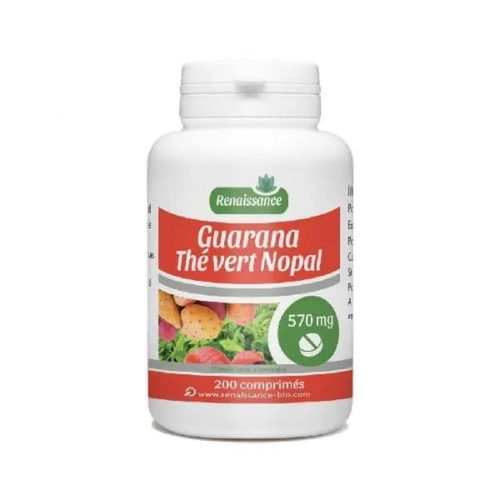 Guarana Thé vert Nopal 200 comprimés 570 mg GPH Coupe faim Maroc