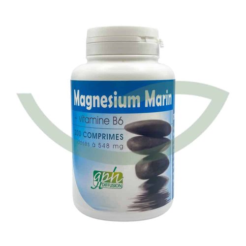 Magnésium Marin Vitamine B6 GPH Diffusion 200 Comprimés 548mg Atténuer le Stress Maroc Avant
