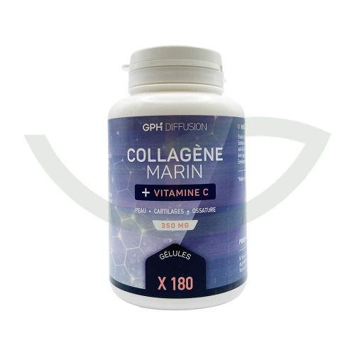 Collagène Marin Vitamine C 180 Gélules 350mg GPH Diffusion Souplesse de la peau Maroc Avant