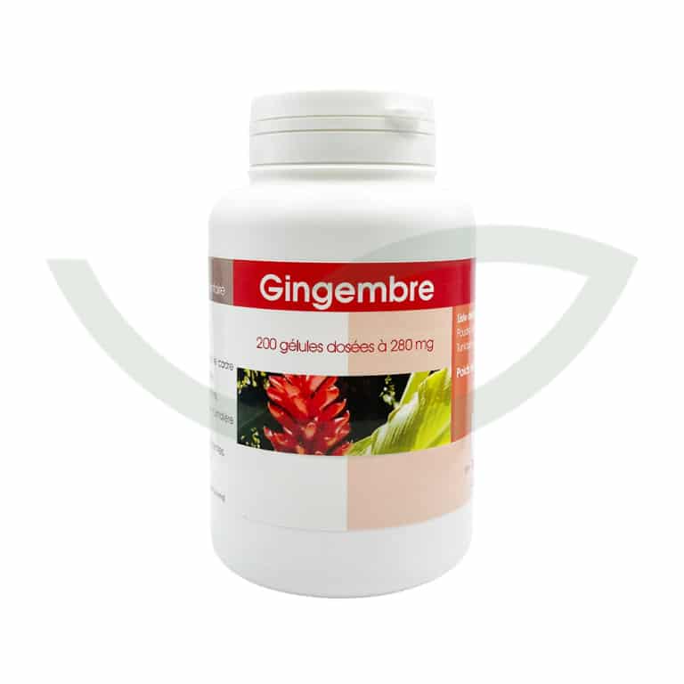 Gingembre bio 200 gélules 71g GPH soulageant des nausées Maroc Gingembre bio 200 gélules 71g GPH soulageant des nausées Maroc