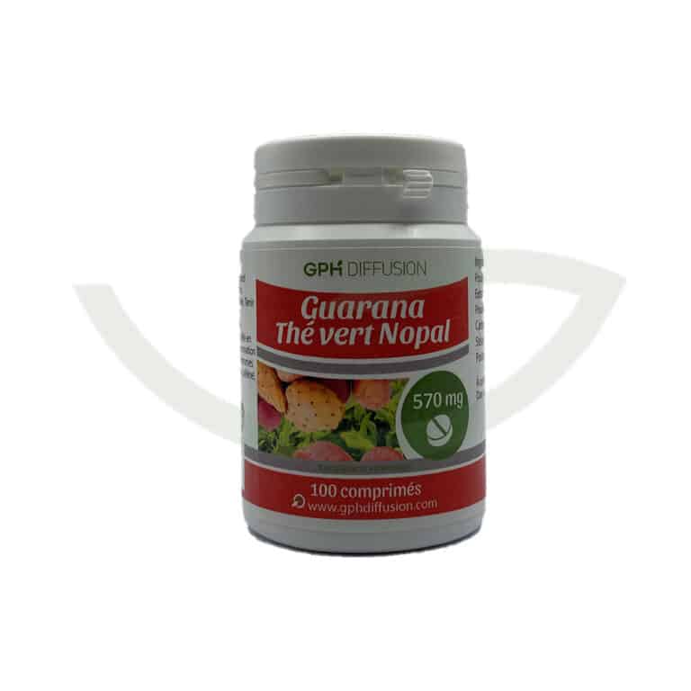 Guarana Thé vert Nopal 100 comprimés 570mg GPH Diffusion minceur Maroc