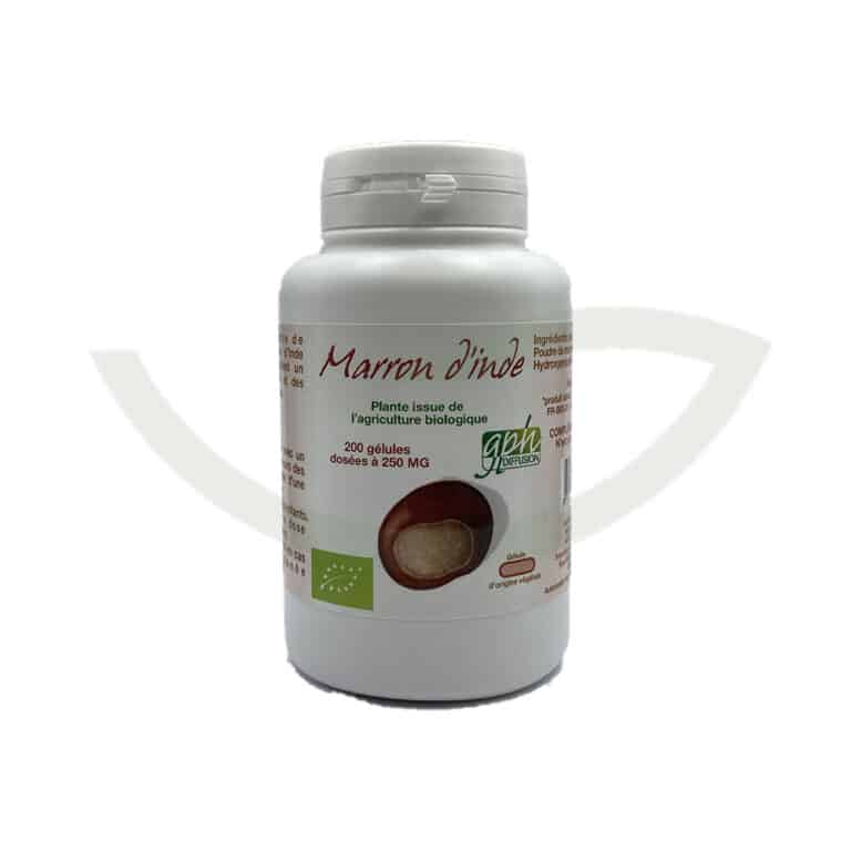 Marron d'inde 200 gélules 250 mg GPH Complément alimentaire Maroc Avant Marron d'inde 200 gélules 250 mg GPH Complément alimentaire Maroc Avant