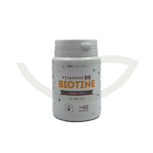 Vitamine B8 Biotine 60 comprimés 10000ug GPH Diffusion Maintien de Cheveux Maroc