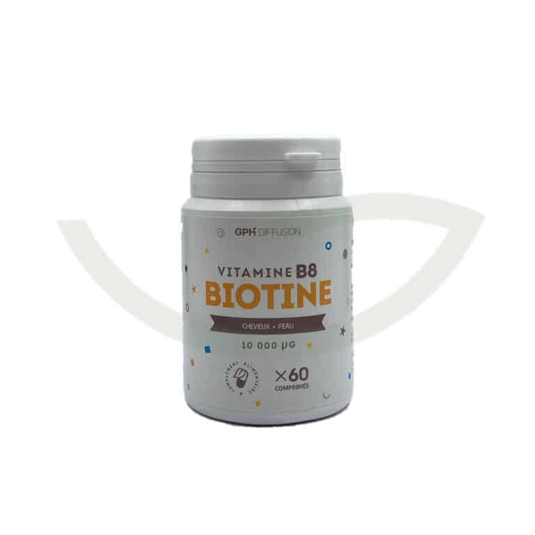 Vitamine B8 Biotine 60 comprimés 10000ug GPH Diffusion Maintien de Cheveux Maroc Vitamine B8 Biotine 60 comprimés 10000ug GPH Diffusion Maintien de Cheveux Maroc