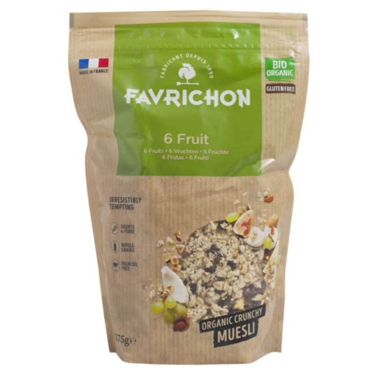 Muesli croustillant 6 fruits 375g Favrichon énergie Maroc