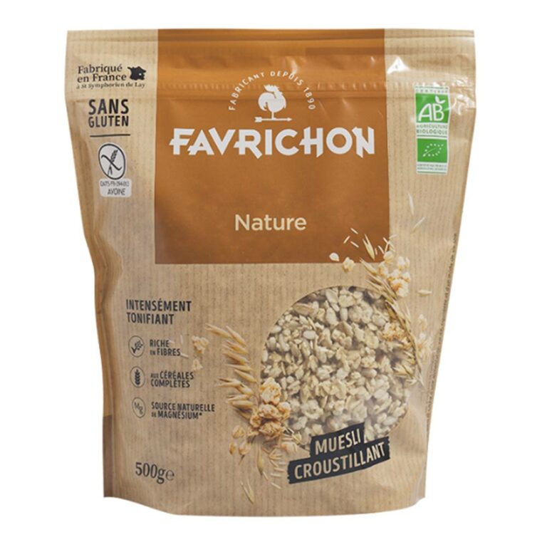 Muesli croustillant nature 500g Favrichon Energie Maroc
