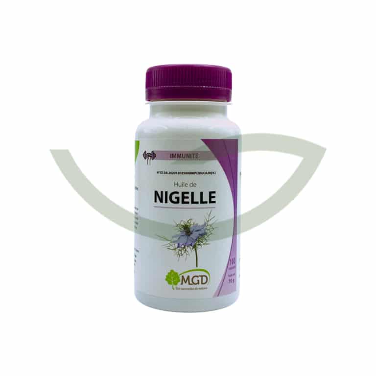 Huile de nigelle 100 capsules MGD Maintenir d'un système immunitaire normale Maroc Huile de nigelle 100 capsules MGD Maintenir d'un système immunitaire normale Maroc