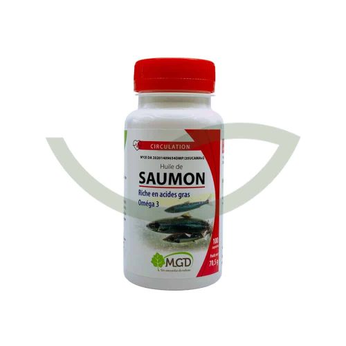 Huile de saumon 100 capsules MGD Cardiovasculaire Maroc