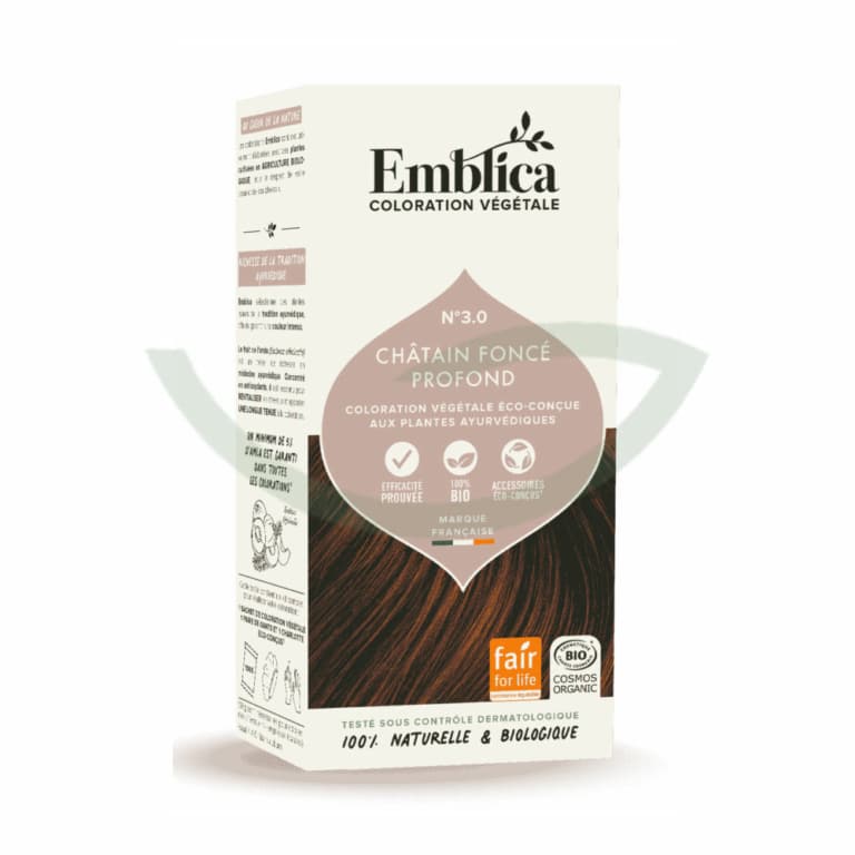 Coloration végétale châtain foncé 100g Emblica Renforce les cheveux Maroc Coloration végétale châtain foncé 100g Emblica Renforce les cheveux Maroc
