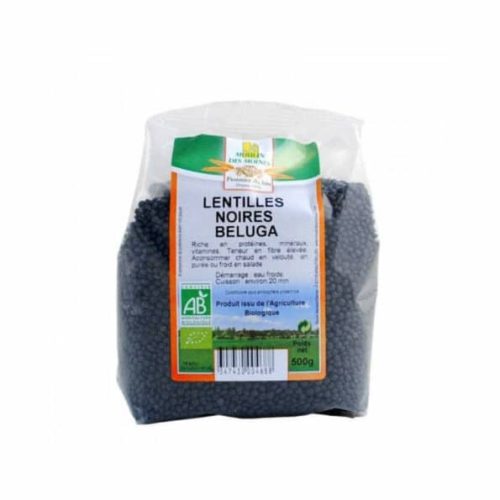 Lentilles beluga 500g Moulin des moines Aliment bio Maroc Lentilles beluga 500g Moulin des moines Aliment bio Maroc