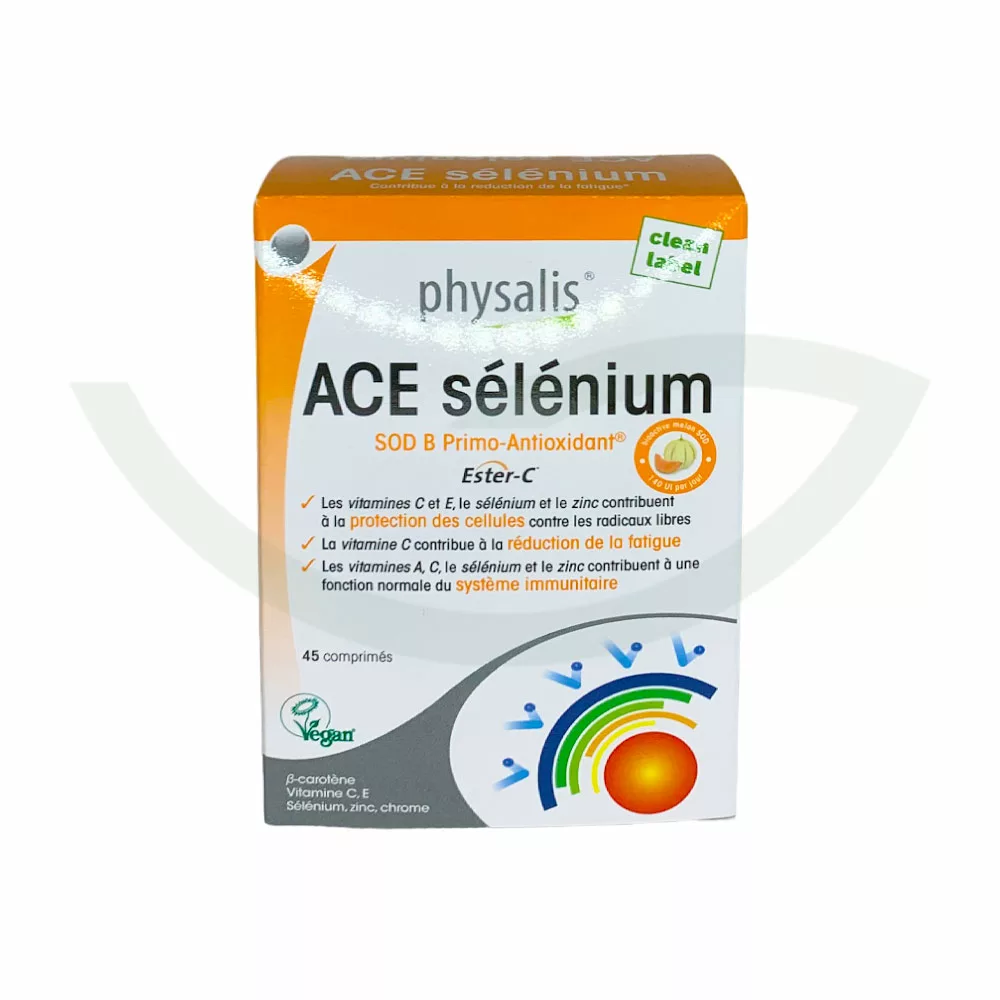 ACE Sélénium 45 Comprimés Physalis Protection des Cellules Maroc