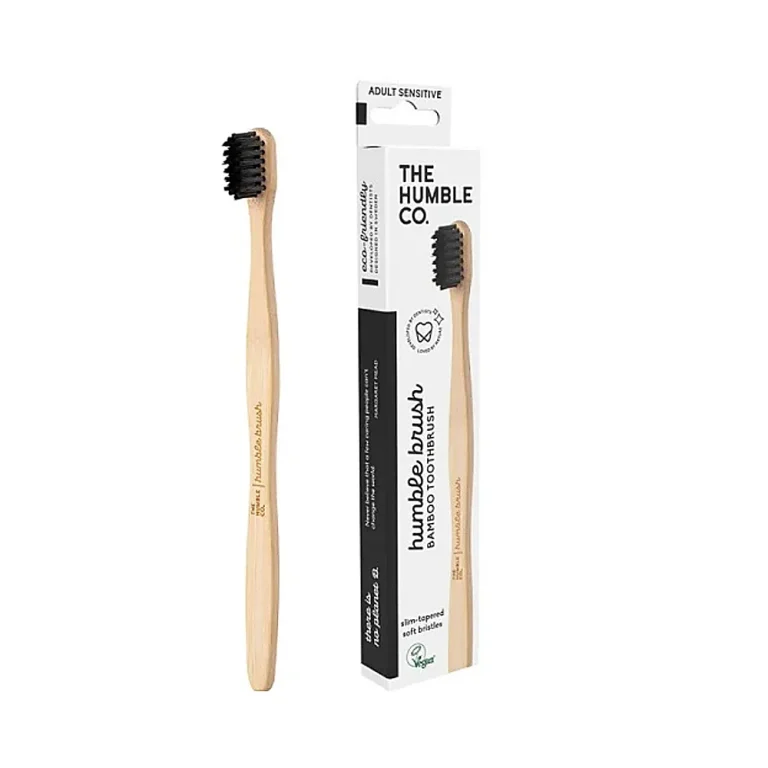 Brosse à dents en bambou The Humble pour adulte, emballage individuel, manche bois naturel