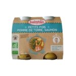 Pot Petits Pois Pomme de Terre Saumon 2x200g Babybio Alimentation Saine Maroc