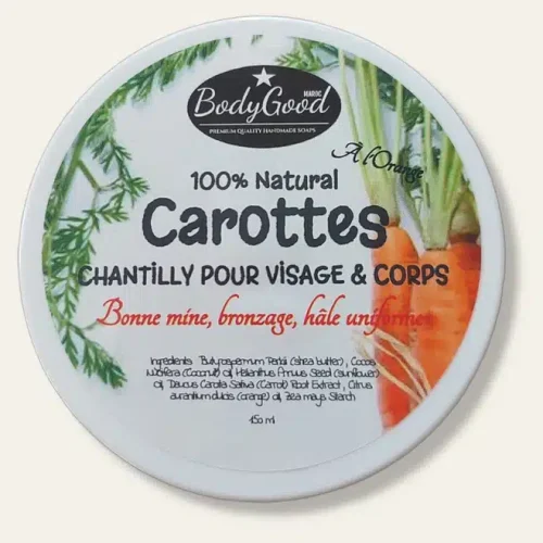 Beurre à l'huile de carotte 150ml Bodygood Hydrantant Maroc