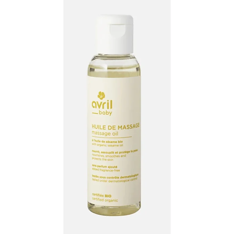Huile de massage bébé Avril Bio soin apaisant et nourrissant 100ml