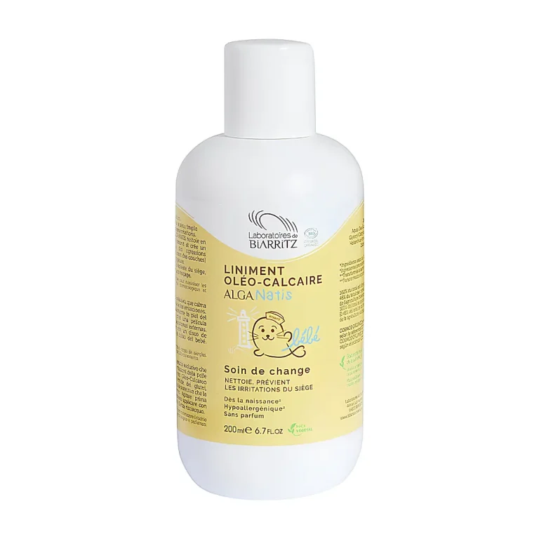 Liniment Oléo-calcaire 200 ml Laboratoires de Biarritz Flacon blanc avec pompe du Liniment Oléo-calcaire 200 ml Laboratoires de Biarritz