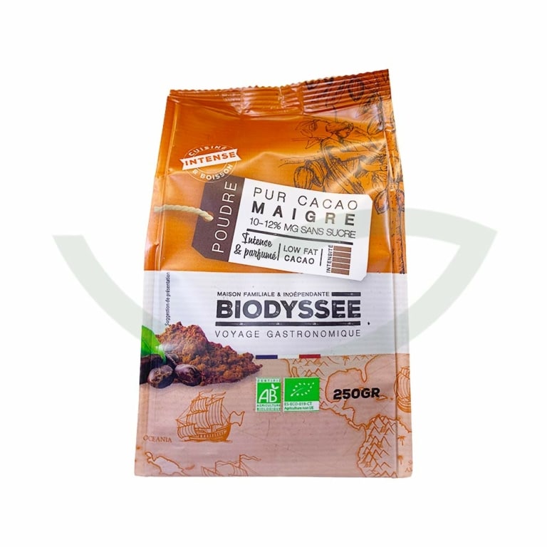 Cacao maigre 250g Biodyssee Sans Sucre Maroc