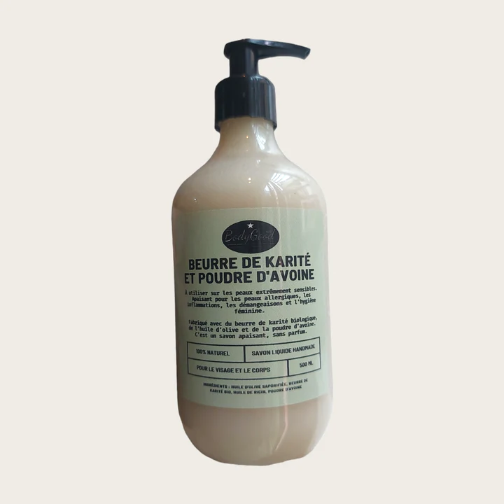 Savon liquide karité et avoine – 500ml – BodyGood