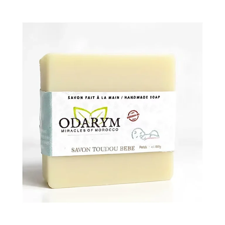 Savon solide Toudou Bébé 80 g Odarym avec emballage illustré