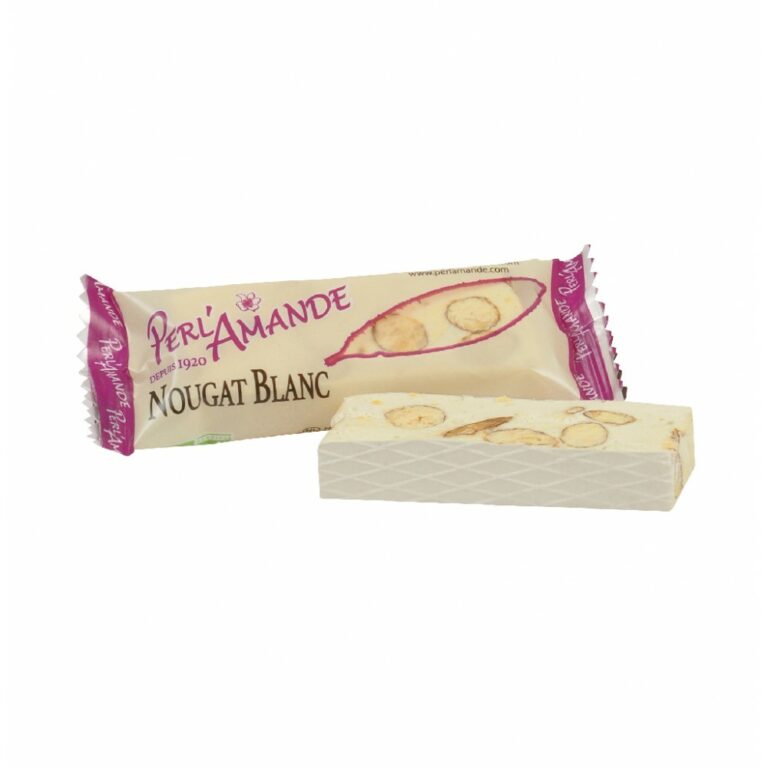 Barre de Nougat Blanc 20g Perl’Amande Aliment Bio Maroc