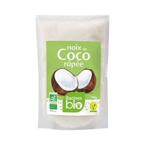Noix de Coco Râpée 250g Racines Bio Fruits Secs Maroc Noix de Coco Râpée 250g Racines Bio Fruits Secs Maroc