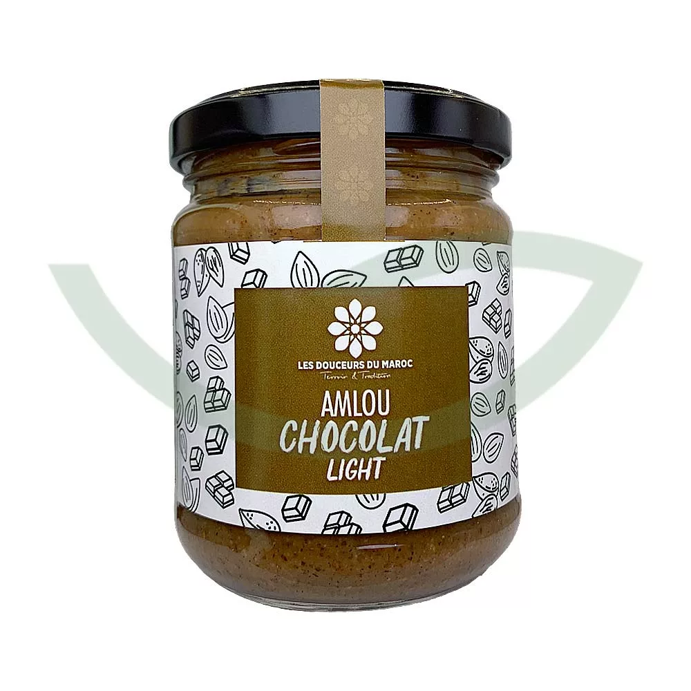 Amlou light chocolat 190g Les douceurs du Maroc Pâte à tartiner bio Maroc