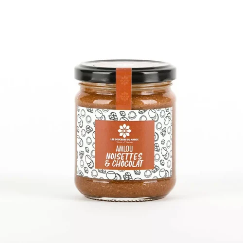 Amlou noisettes chocolat 190g Les douceurs du Maroc Pâte à tartiner bio Maroc Amlou noisettes chocolat 190g Les douceurs du Maroc Pâte à tartiner bio Maroc