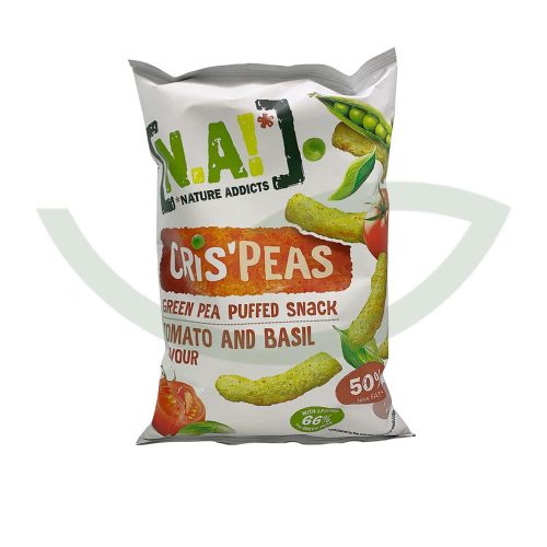 CrispPeas Tomate Basilic NA 50g Moins Caloriques NATURE ADDICTS Maroc Avant