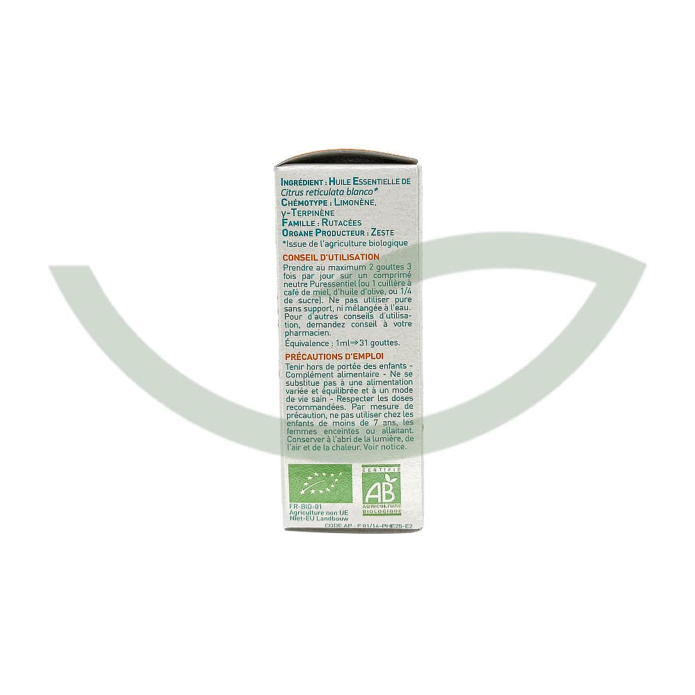 Huile Essentielle Mandarine Verte 10ml Puressentiel Digestion Maroc