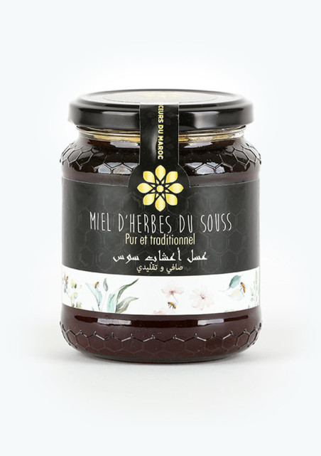 Miel d’herbes en pot en verre 490 g Les Douceurs du Maroc