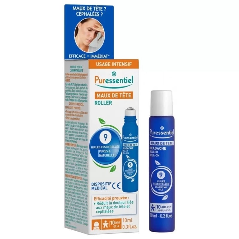 Huile Essentielle Roller Maux de Tête 10ml Puressentiel Relaxation et Détente Maroc Huile Essentielle Roller Maux de Tête 10ml Puressentiel Relaxation et Détente Maroc