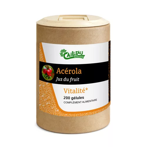 Acérola Fruit Extrait Sec 100 Gélules 200mg Cailleau Vitalité Maroc