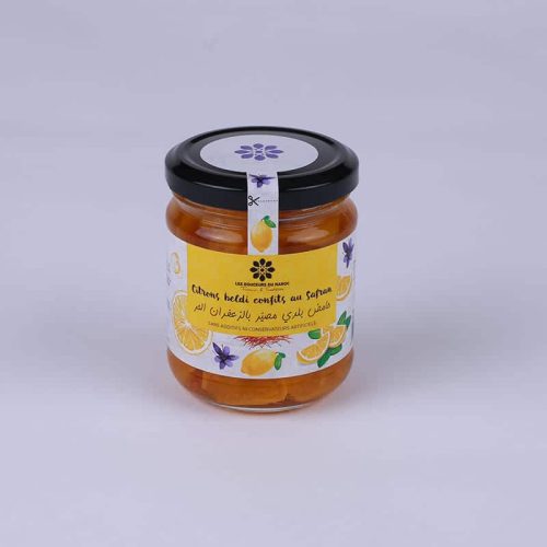 Citrons confits au Safran 180g Les douceurs du Maroc Condiments bio Maroc Citrons confits au Safran 180g Les douceurs du Maroc Condiments bio Maroc