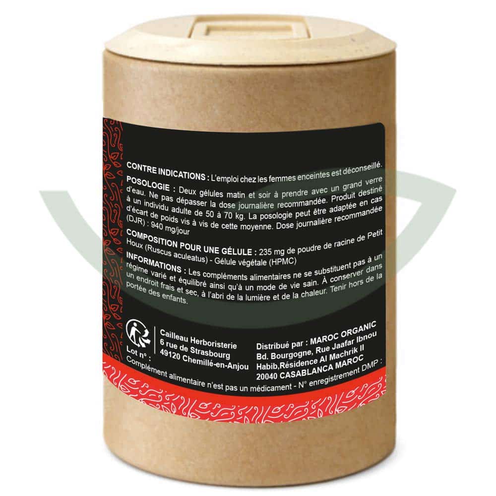 Petit Houx Racine 100 Gélules 235mg Cailleau Santé Cardiovasculaire Maroc Arrière Petit Houx Racine 100 Gélules 235mg Cailleau Santé Cardiovasculaire Maroc Arrière