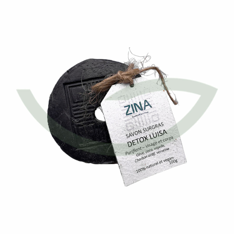 Savon soin detox Luisa 100g Zina Cosmetik Cosmétique bio Maroc Savon soin detox Luisa 100g Zina Cosmetik Cosmétique bio Maroc