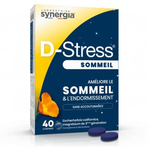DStress(Sommeil) 40 Comprimés Synergia Facilite L'Endormissement Maroc DStress(Sommeil) 40 Comprimés Synergia Facilite L'Endormissement Maroc