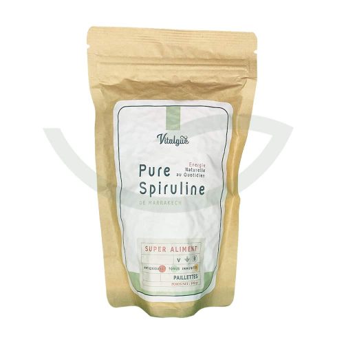 PURE SPIRULINE 200 Paillettes 100g Vitalgue Complément alimentaire Maroc
