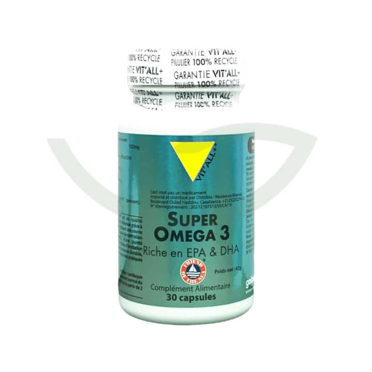 Super Omega 3 30 capsules Vit'All Cardiovasculaire Maroc