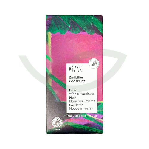 Tablette de chocolat noir et noisette entière 100g Vivani Bio Maroc