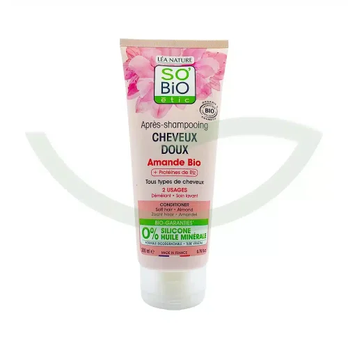 Après-Shampoing Doux au Lait d'Amande et Protéines de Riz 200ml So Bio Soin Cheveux Maroc