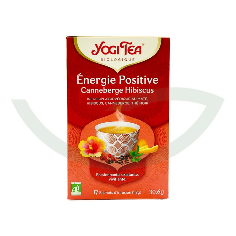 Énergie Positive Canneberge Hibiscus 17 Sachets Yogi Tea infusion bio Maroc