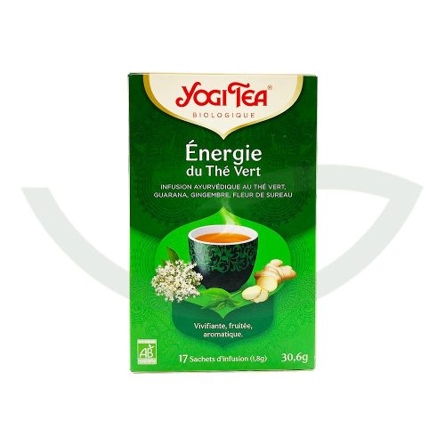 Énergie du Thé Vert 17 Sachets Yogi Tea Infusion bio Maroc