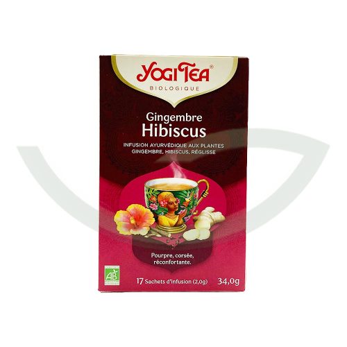 Gingembre Hibiscus 17 Sachets yogi tea infusion bio Maroc