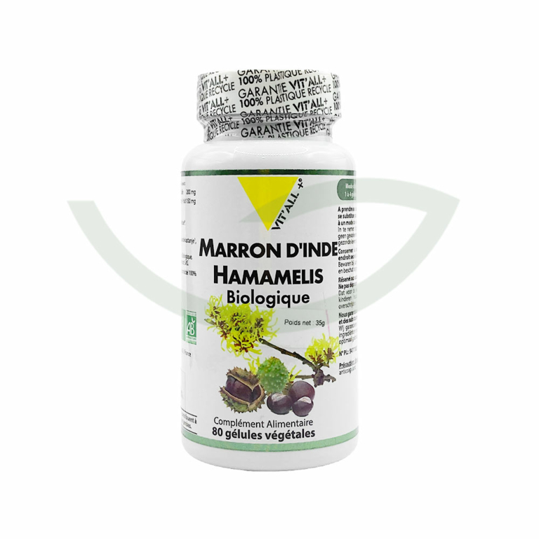 Marron d'inde hamamélis 80 gélules Vit'All+ Circulation veineuse Maroc Marron d'inde hamamélis 80 gélules Vit'All+ Circulation veineuse Maroc