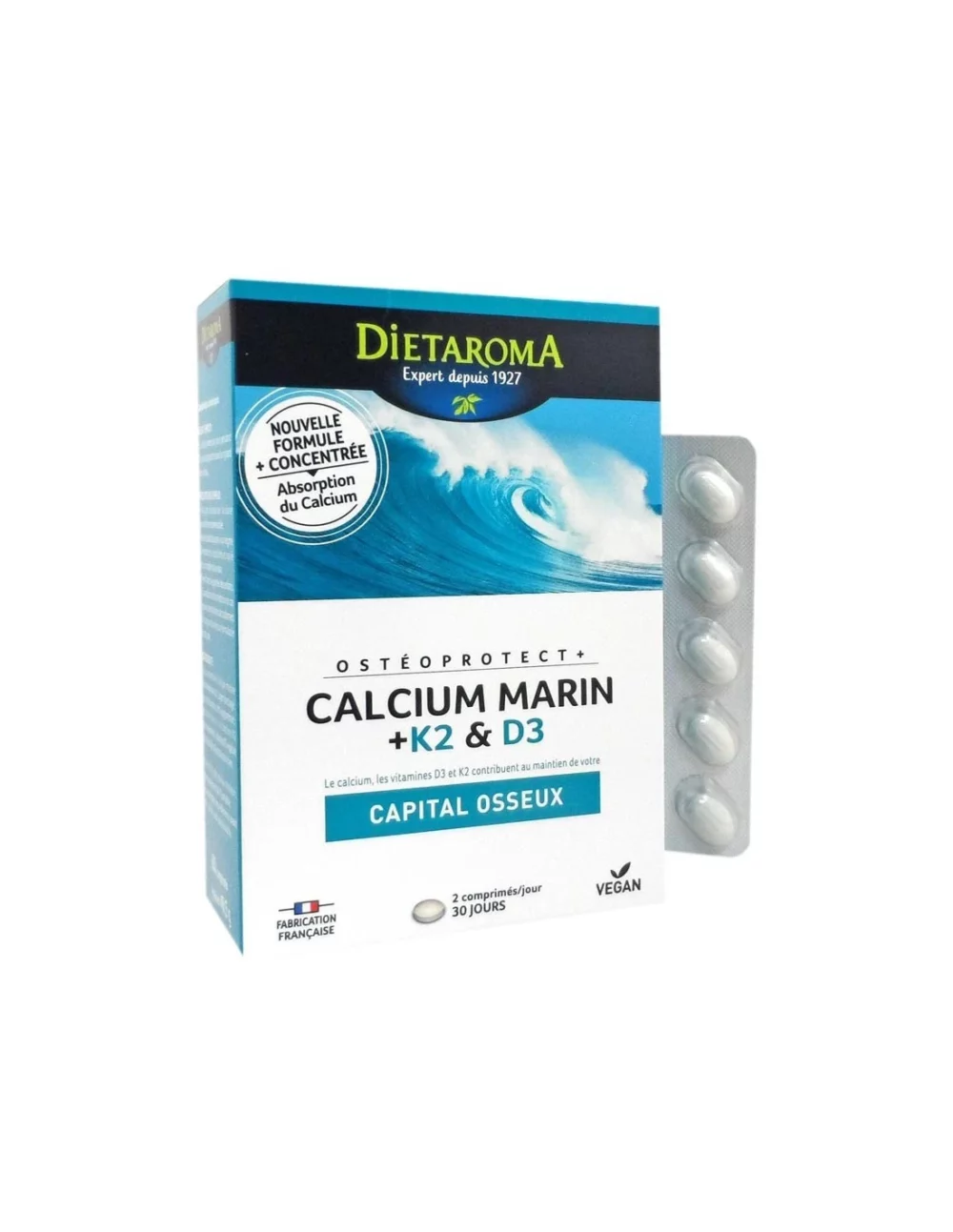 Calcium marin+K2 & D3-capital-osseux-B60-comp-Dietaroma-Maroc