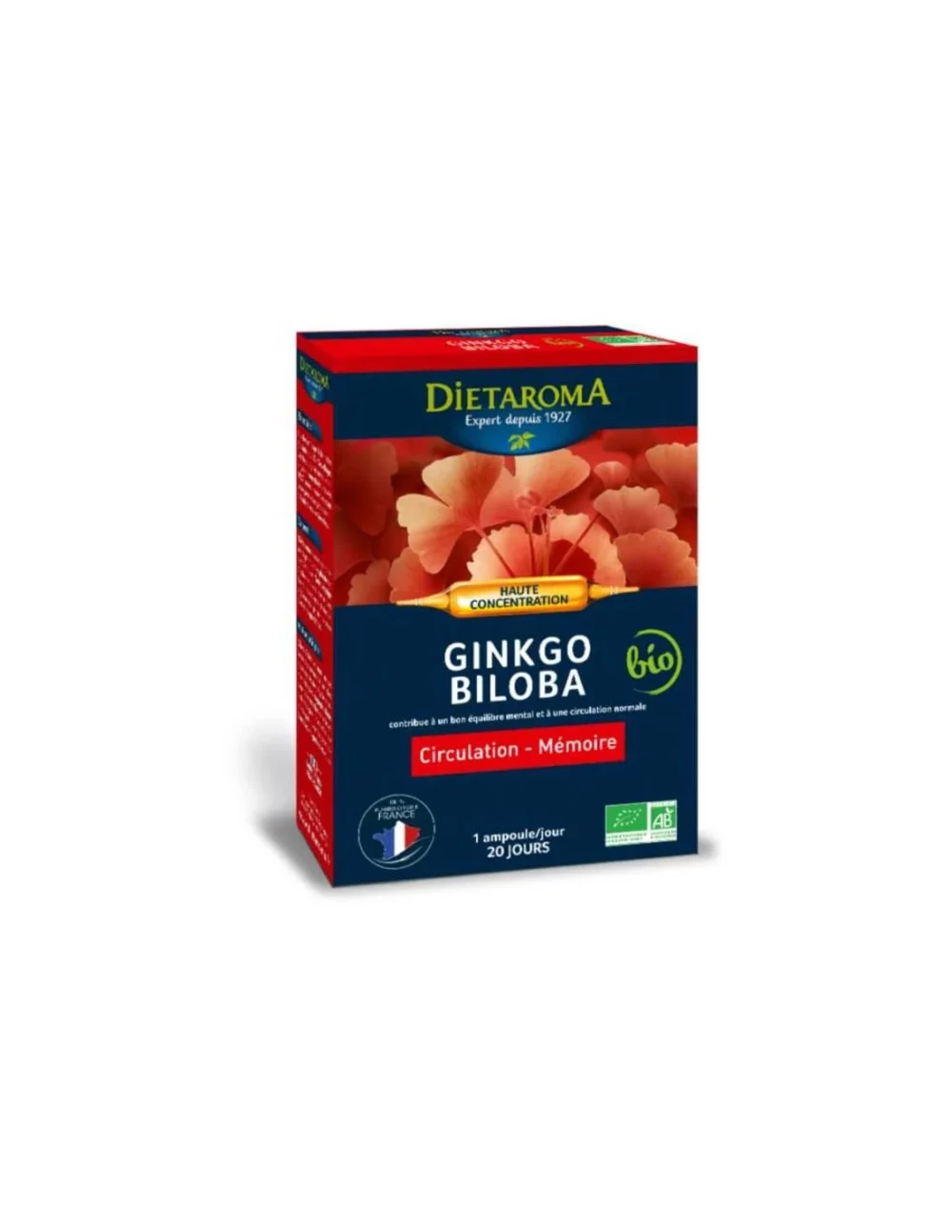 Ginko Biloba-B20-ampoules-Dietaroma-Maroc