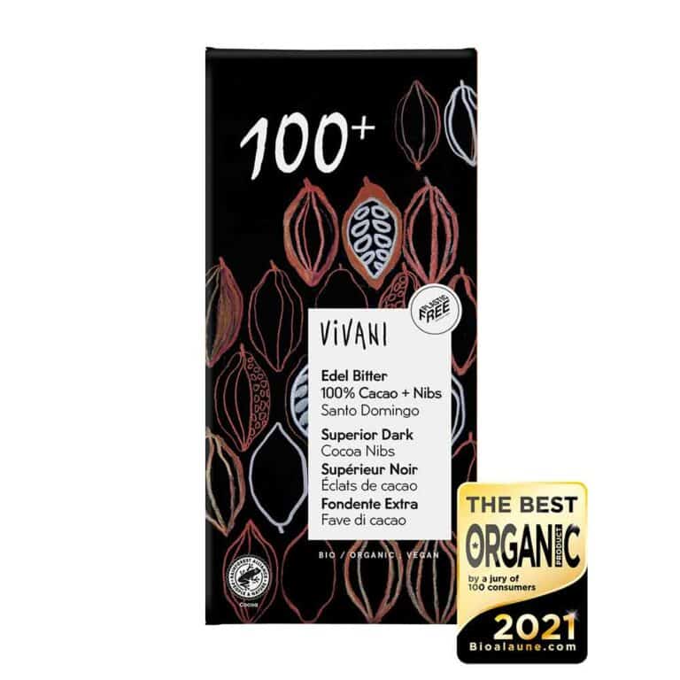 Tablette de chocolat sup 100% cacao 80g bio Vivani Maroc Tablette de chocolat sup 100% cacao 80g bio Vivani Maroc