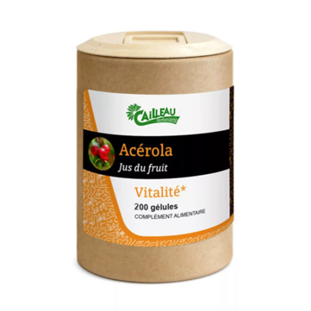 Acérola Fruit Extrait Sec 200 Gélules 200mg Cailleau Vitalité Maroc