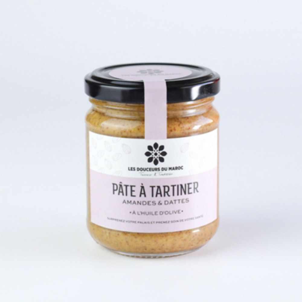 Pâte à tartiner amandes dattes – 190g – Les douceurs du Maroc